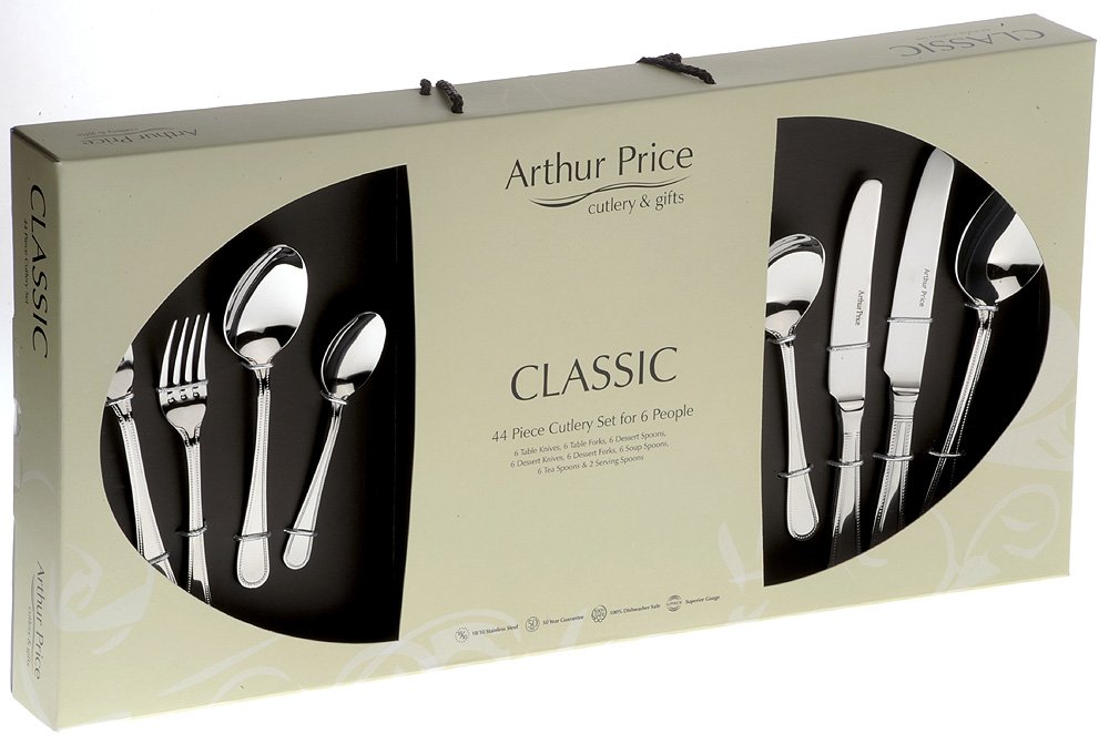 Arthur Price Classic Bead 44 Piece Cutlery Gift Box Set