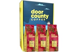DOOR COUNTY COFFEE & TEA CO. Best Sellers Holiday Flavored Coffee Gift, Door County Coffee, Medium Roast, 3 (8oz) Bags