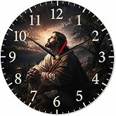 SheEasy Praying Wall Clock 10inch for Home Office Battery Operated | Round Wall Art Silent Non Ticking Classroom Modern Clock Decorative for Living Room Bedroom