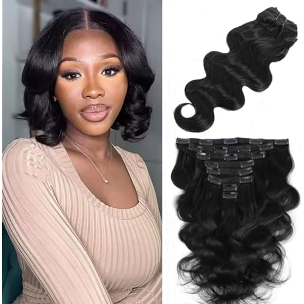Sensationnel Kinksandco Clip-In Locken – 9 Stück, Jet Black, Für Haar-Typen 3C-4C