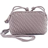Dabdays Crossbody Bag for Women Trendy Woven Purse Vegan Leather Small Shoulder Handbags with Strap