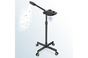 KINGSTEAM Professional Facial Steamer, Ozone Facial Steamer on Wheels, Hot Mist Steam Machine with Time Preset Function, Ozone Face Humidifier Design for Face Spa, Home, Aromatherapy and Skin Clinic