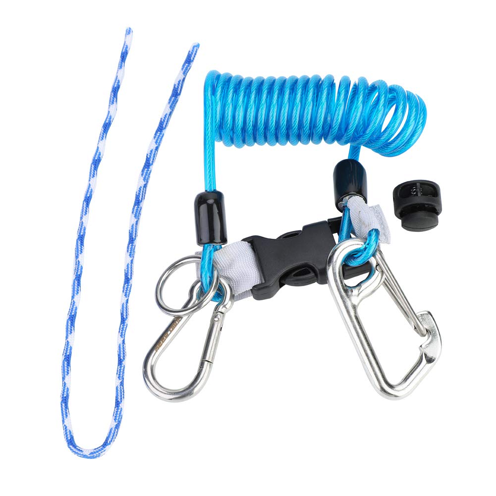 Diving Lanyard, Anti-Lost, Quick-Release, Spring Coil Lanyard, Safety Emergency Tool for Divers, Snorkeling, Underwater Activities