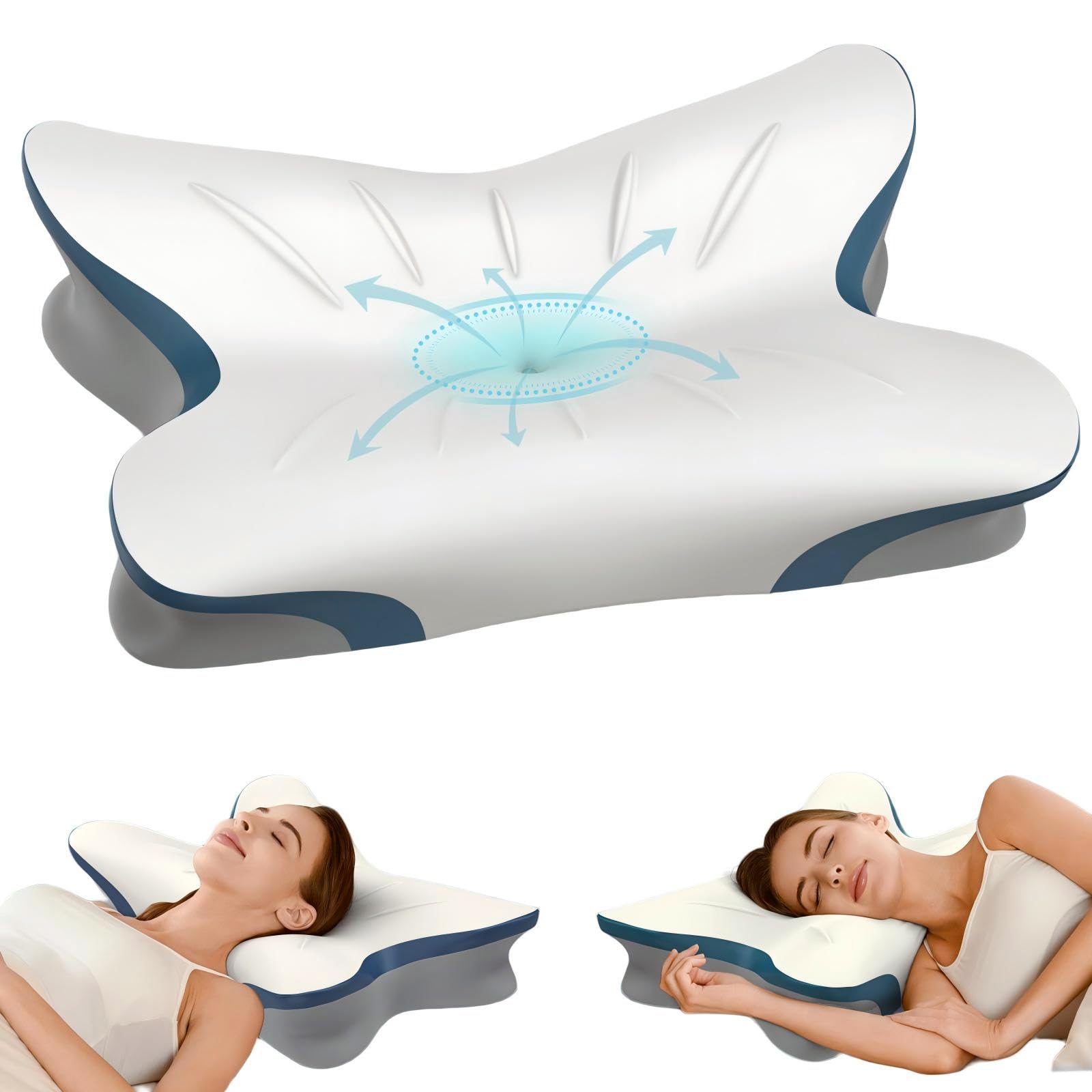 Photo 1 of **USED** STAINED** Cervical Pillow for Neck Pain Relief - Ergonomic Neck Pillow for Sleeping Contour Memory Foam Pillows with Cooling Pillowcase, Orthopedic Bed Pillow for Side Back Stomach Sleepers