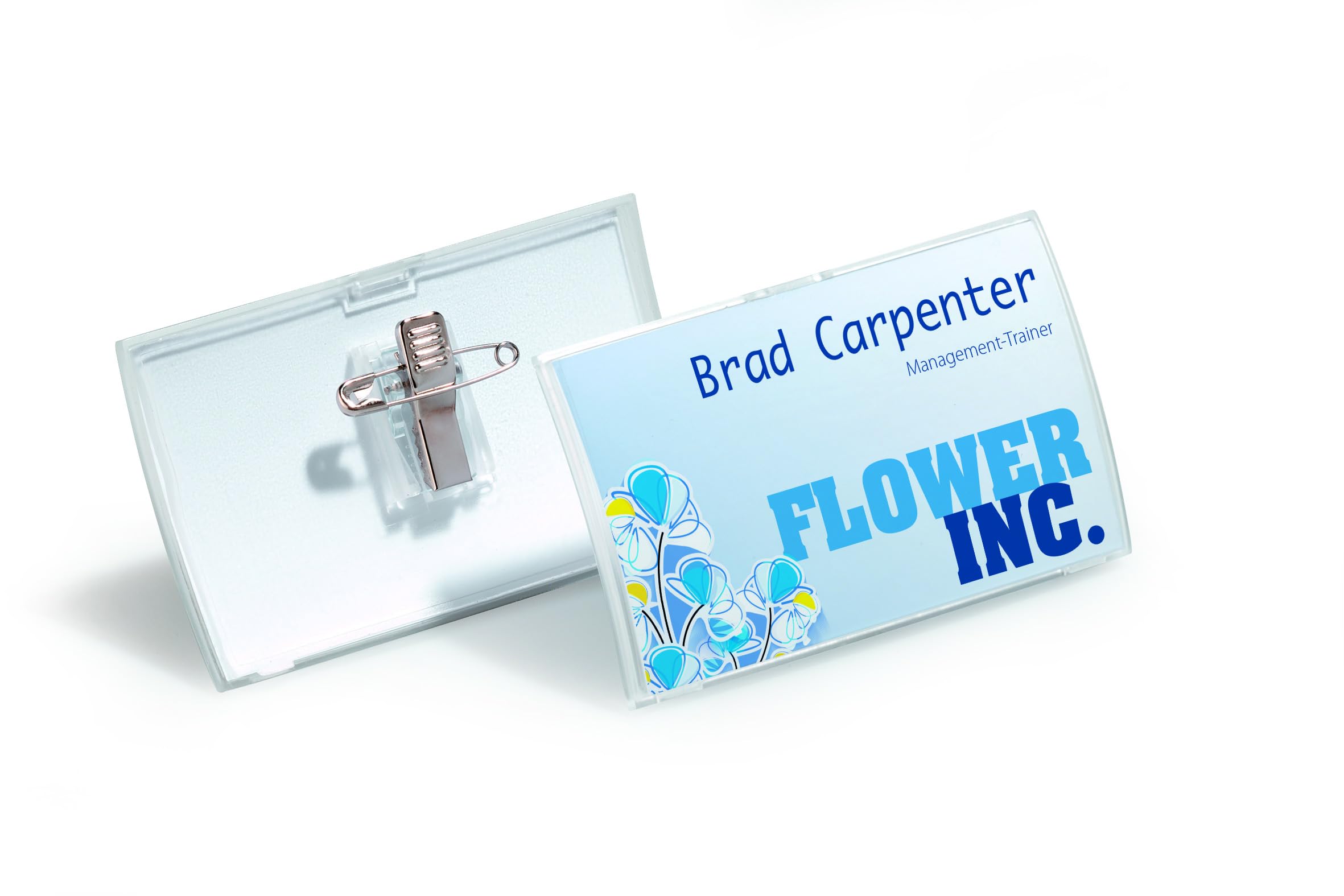 Durable Click Fold Name Badge 54 x 90mm with Combi Clip - Transparent - Pack of 25 - Perfect For Events and Visitor Management