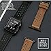 Compatible with Apple Watch Band 49mm 46mm 45mm 44mm, Leather Silicone Hybrid iWatch bands for Men Replacement Loop Vintage Sports iWatch Strap for Series Ultra 10 9 SE, Brown