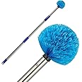 Extendable Cobweb Duster with Extension Pole, Fan Cleaner Duster for Ceiling with 8ft Long Handle, Spider Web Brush Cleaning Kit for High Reach, Furniture, Indoor & Outdoor Use, 96 Inch