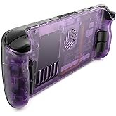 JSAUX Transparent Replacement Back Plate for Steam Deck OLED/LCD, Purple | Installation Kit, 3 Sets Of Rear Buttons, Internal Hardware View, Airflow &amp; Optimal Cooling, For Steam Deck, PC0106D