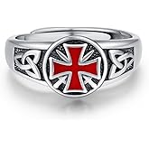 Eye of Horus/Ankh/Thor Hammer/Knights Templar Ring for Men Women 925 Sterling Silver Adjustable Vintage Ring Amulet Religious Jewelry Christmas Gifts