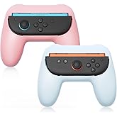 GeekShare Switch 2 Joy Con Grips, Ergonomic Joy Con Holder for Switch 2025 Controller, Anti-Slip Joycon Grips for NS2, 2 Pack Pink & Blue