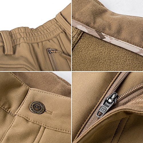 image for FREE SOLDIER Men's Fleece Lined Water Repellent Softshell Snow Ski Pan