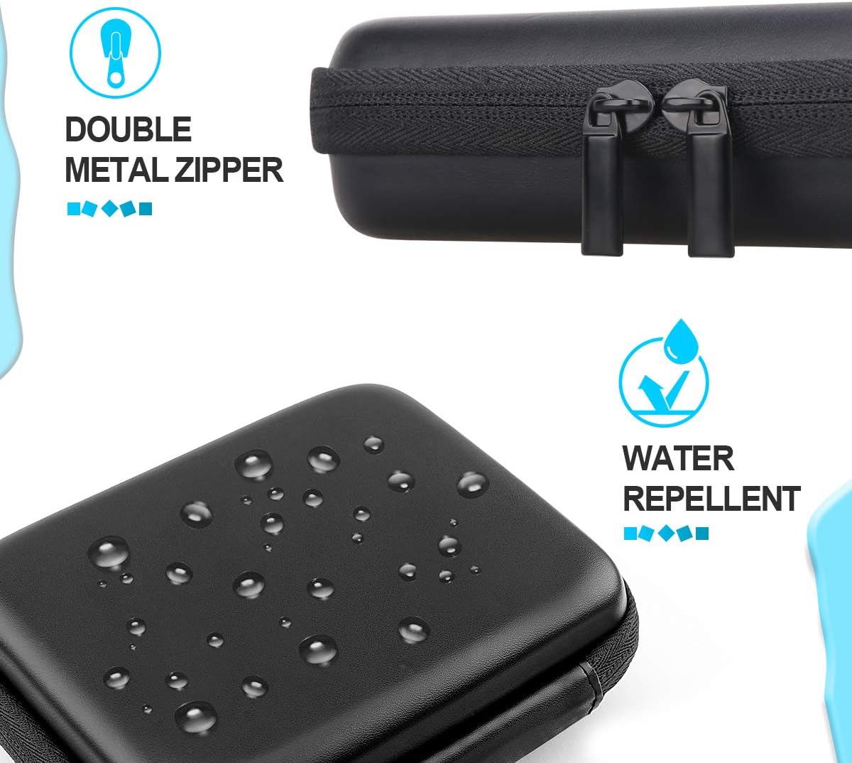 Lacdo 2-in-1 External Hard Drive Carrying Case for SanDisk Extreme Portable SSD SDSSDE60-G25 / G-Technology G-Drive Mobile SSD 250G 500G 1TB 2TB USB 3.1 USB-C Shockproof Travel Storage Bag - Image 4