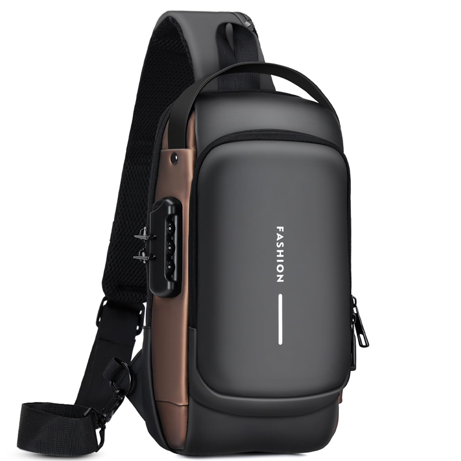 Rcrirth Sling Bag for Men | Anti-theft Crossbody Bag - PU Leather Crossbody Shoulder Bag - Chest Bag for Daily use