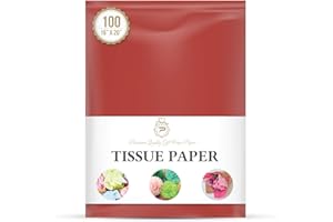 PREMIUM QUALITY GIFT WRAP PAPER 100 Sheets Scarlet Red Tissue Paper for Gift Wrapping, Packaging, Floral, Birthday, Christmas, Halloween, DIY Crafts and More 15" X 20"