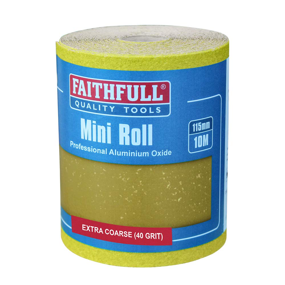 Faithfull FAIAR1040Y 115mm x 10m 40g Aluminium Oxide Paper Roll - Yellow