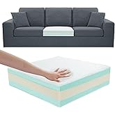 FOUXTEL Extra Thickness 5 Layer Couch Cushion Replacement, 24"x27"x6" Sofa Cushions Replacement, 100% 25D Foam Upholstery Cus