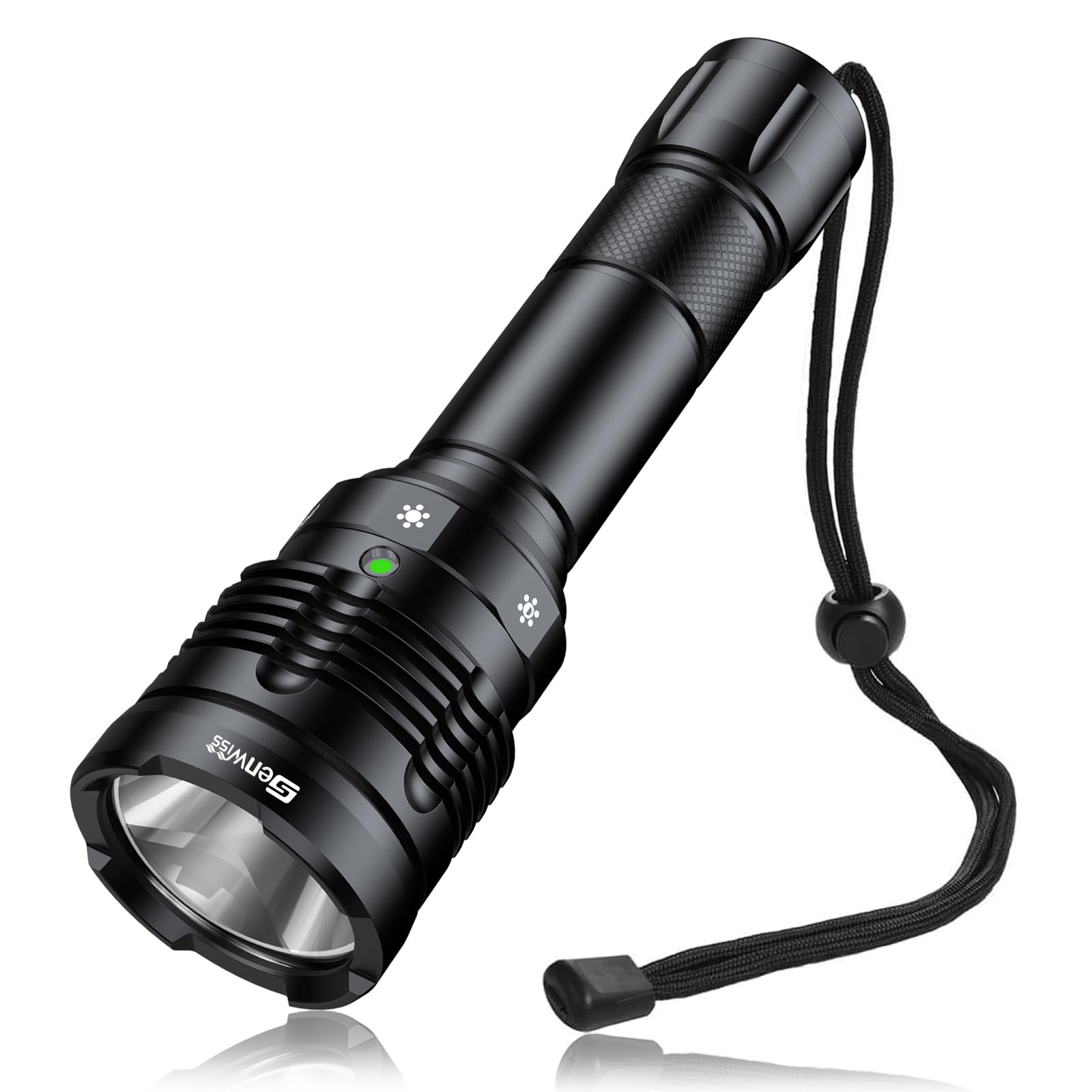 Genwiss Dive Torch,Scuba Diving Flashlight 2000 Lumens Super Bright XPL-LED Rechargeable 80M Underwater Dive Lights Waterproof