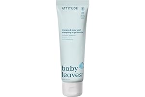 ATTITUDE 2-in-1 Shampoo and Body Wash for Baby, EWG Verified, Dermatologically Tested, Vegan, Good Night, 8 Fl Oz