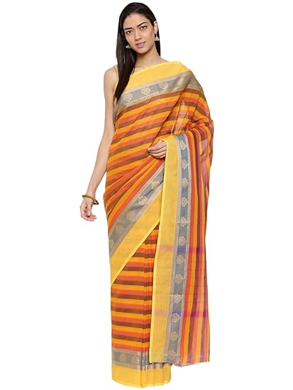 Womens Chettinad Pure Cotton Saree With Running Blouse (CCOPSC9199_Multicolored)