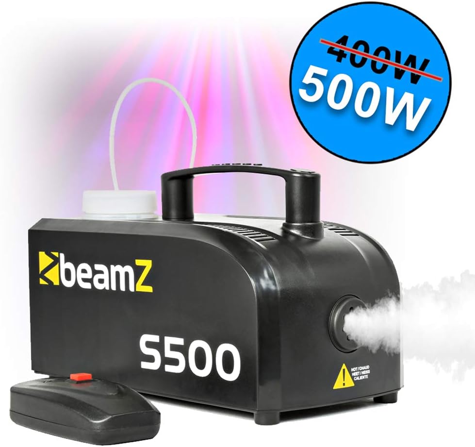 beamz Mini Compact s500 Watt Smoke Fog Machine with Wired Remote