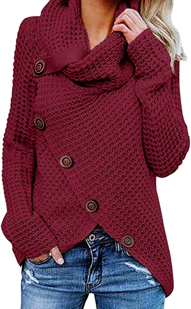 NEEDRA New Jumper Sweater Womens Outwear Coat Jacket Ladies Casual Sweatshirt Pullover Tops Blouse Shirt Cowl Neck Blouse Tops Knitted