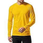 RGJU Long Sleeve Athletic Shirt Men Moisture Wicking Outdoor T-Shirt Dry Fit Running Tshirt Base Layer Tee Fitted