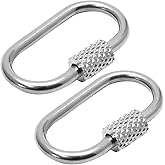 Marvexi 10Pcs Silver Carabiner Lock Charms Carabiner Necklaces, Stainless Steel Hook Clasp Key Clasps Brass Keychain, Simple Key Ring for DIY Jewelry Making/Men Women