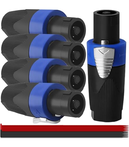 Connecteurs Prise Neutrik Speakon NL4 - Pour Châssis - Lot De 4 - Compatible NL4MP, NL4FC, NL2, Etc.