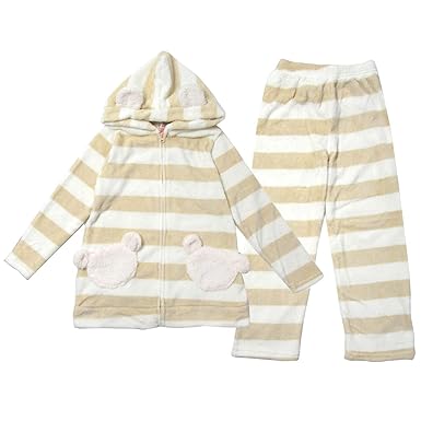 Amazon ふわもこ ボーダー柄 ルームウェア 上下セット 女の子 子供