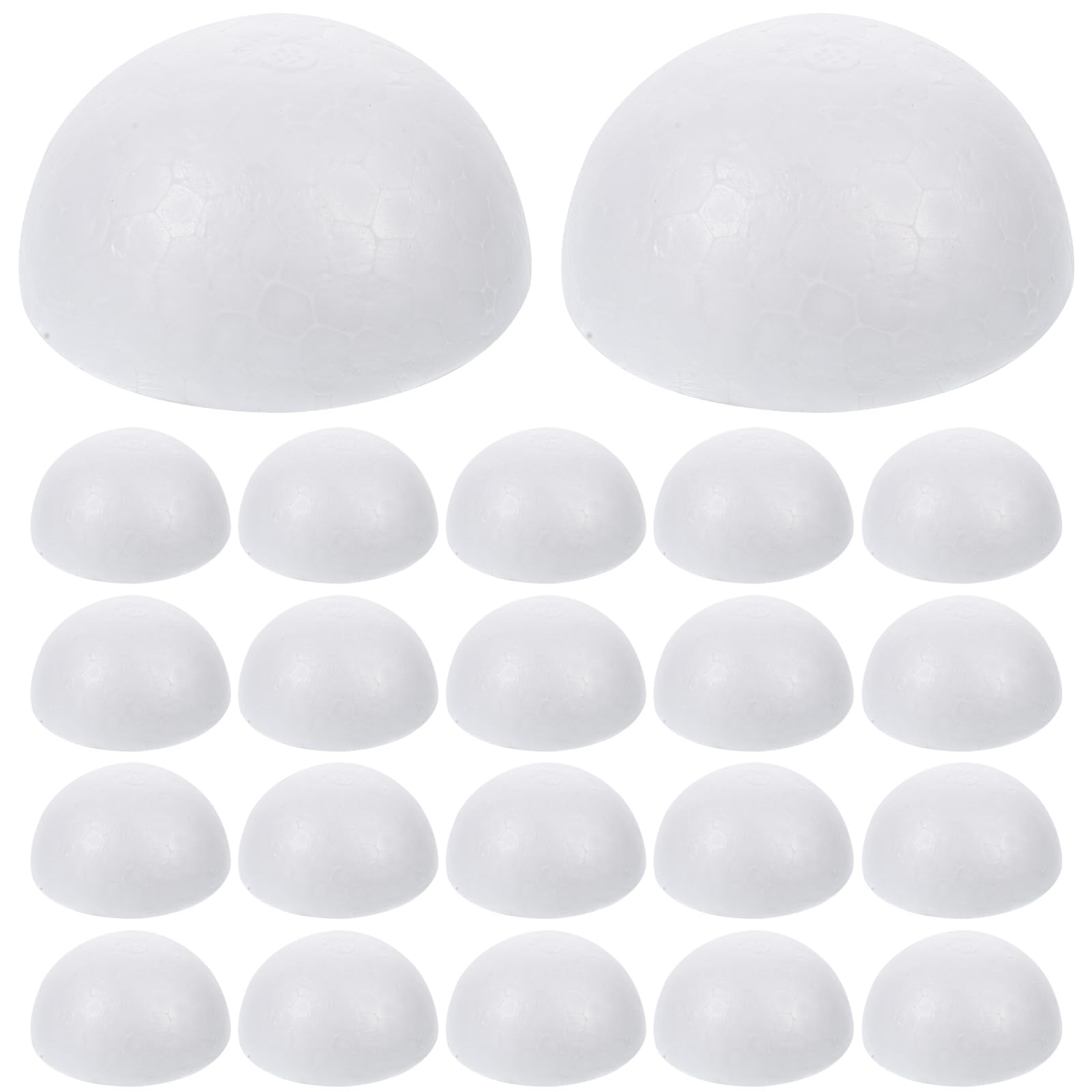 HEALLILY Nativity Craft 50pcs Half Foam Balls Smooth Round Polystyrene Foam Balls Semicircle Hollow Modeling Balls for DIY Craft Christmas Tree Ornaments Wedding School White Large Clear Ornaments