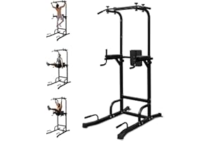 GENERIC LSKSSNG Power Tower Dip Station Pull Up Bar for Home Office Gym, Multi-Function Workout Dip Station Power Tower for Full Body Strength Training Fitness Equipment, Pull Up Stand Holds Up to 440LBS