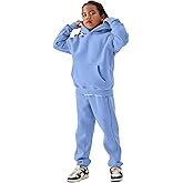 COZYPOIN Unisex Kids Fleece 2 Piece Outfits Girls Boys Hooded Sweatshirt and Jogger Sweatpants Sweatsuit Set for 5-14Y