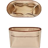 GIVLEFLY Purse Organizer Satin Drill Handbag Organizers Silk Fabric Tote Bag Organizer Handbag Organizer Storage Bag (Beige, Extra Large)