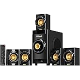 Bobtot Small Subwoofer Home Theater for TV Surround System 5 Wired Speakers Amplifier 4 inch Woofer Built-in Receiver Support ARC Optical Bluetooth Input for Projector