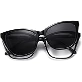 Cyxus Cat Eye Magnetic Clip-On Sunglasses Women Polarized Blue Light Blocking UV400 Protection P1221