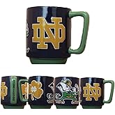 RFSJ Notre Dame Fighting Irish Sculpted Contoured Relief Mug – 3D Team Logo & Handle Design – NCAA Licensed Coffee Cup – Durable Ceramic Drinkware for Home or Office – Great Gift for Fans – 16 oz