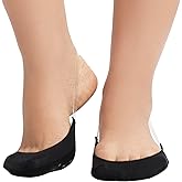 MANZI 6 Pairs Toe Topper Liner Socks for Women Ultra Low Cut No Show Half Socks with Sling Back for Heels Dress Shoes