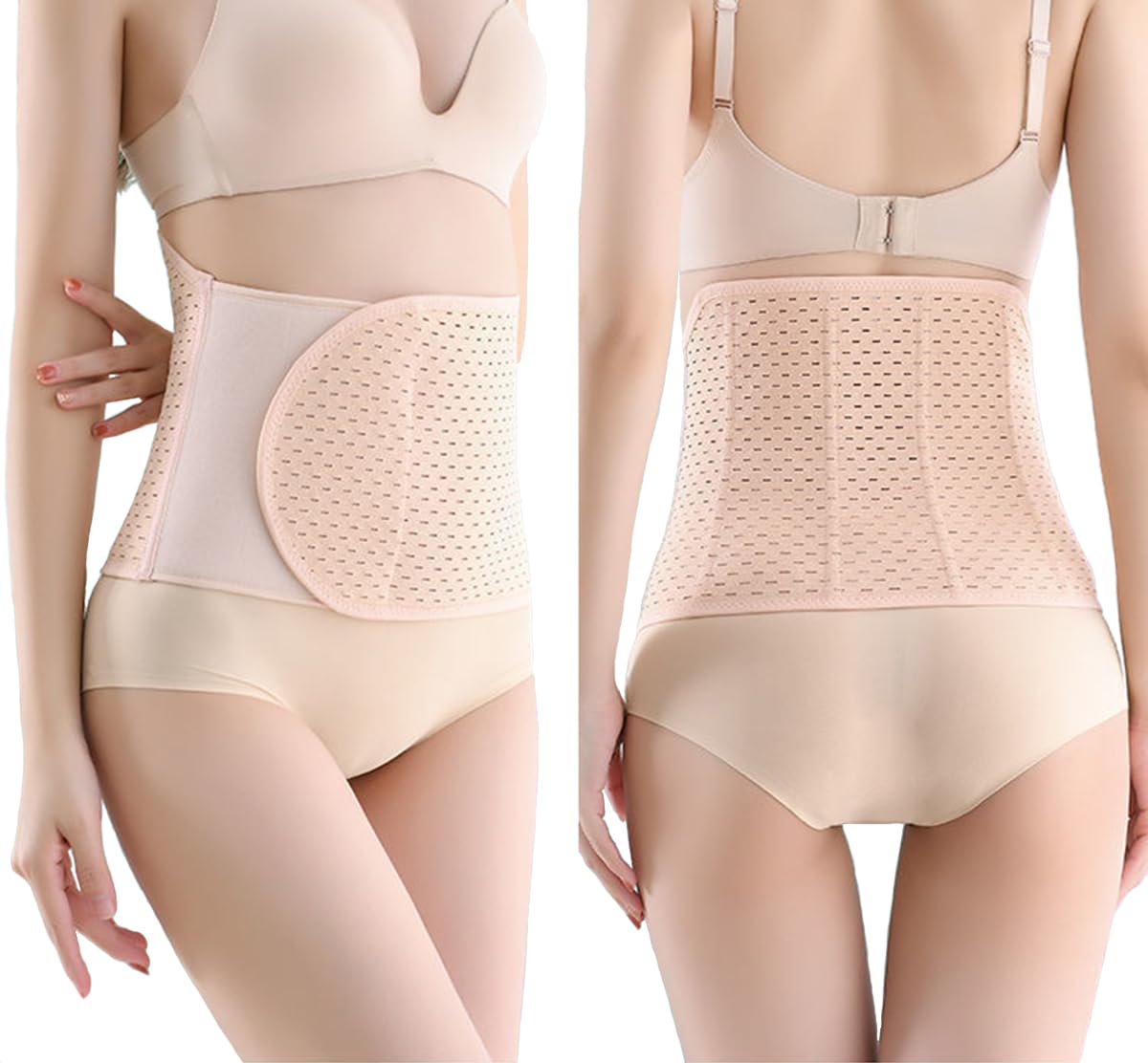 Photo 1 of Abdominal Binder Post Surgery, Breathable Belly Band Postpartum Belly Wrap, C Section Belly Binder Abdominal Binder Hernia Belt for Women, Back Support Belt for Women (Beige, Medium)