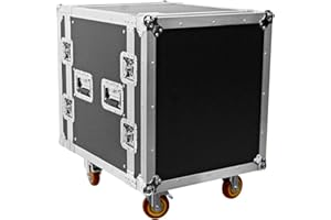 Seismic Audio - SATAC12U - Heavy Duty 12 Space ATA Rack Case with 4 Inch Casters - Pro Audio DJ Rack - 12U Server Network Case