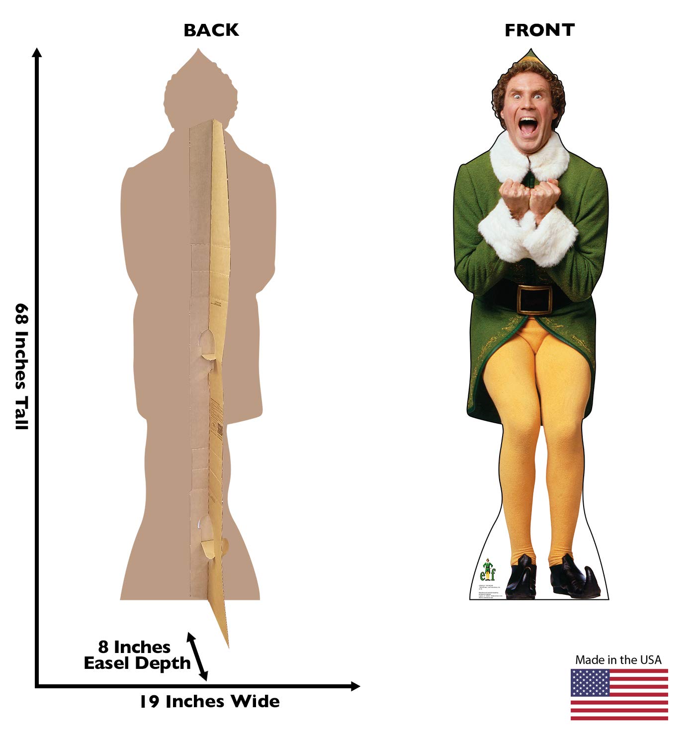 Advanced Graphics Buddy the Elf Excited Life Size Cardboard Cutout
