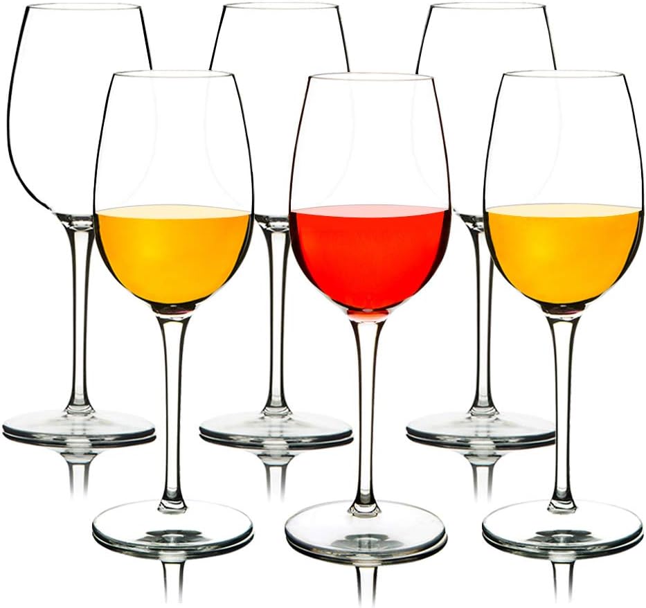 COOKY.D Tritan-Plastic Floating Red Wine Glass, Unbreakable, Elegant Long Stem Goblet