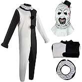 WPOZD Adult Terrifier Costume The Killer Clown Cosplay Costume Anime Black White Bodysuit Halloween Suit With Mask