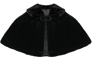 SK Studio Girls Princess Faux Fur Flower Girls Bolero Shrug Party Wedding Dress Up Black