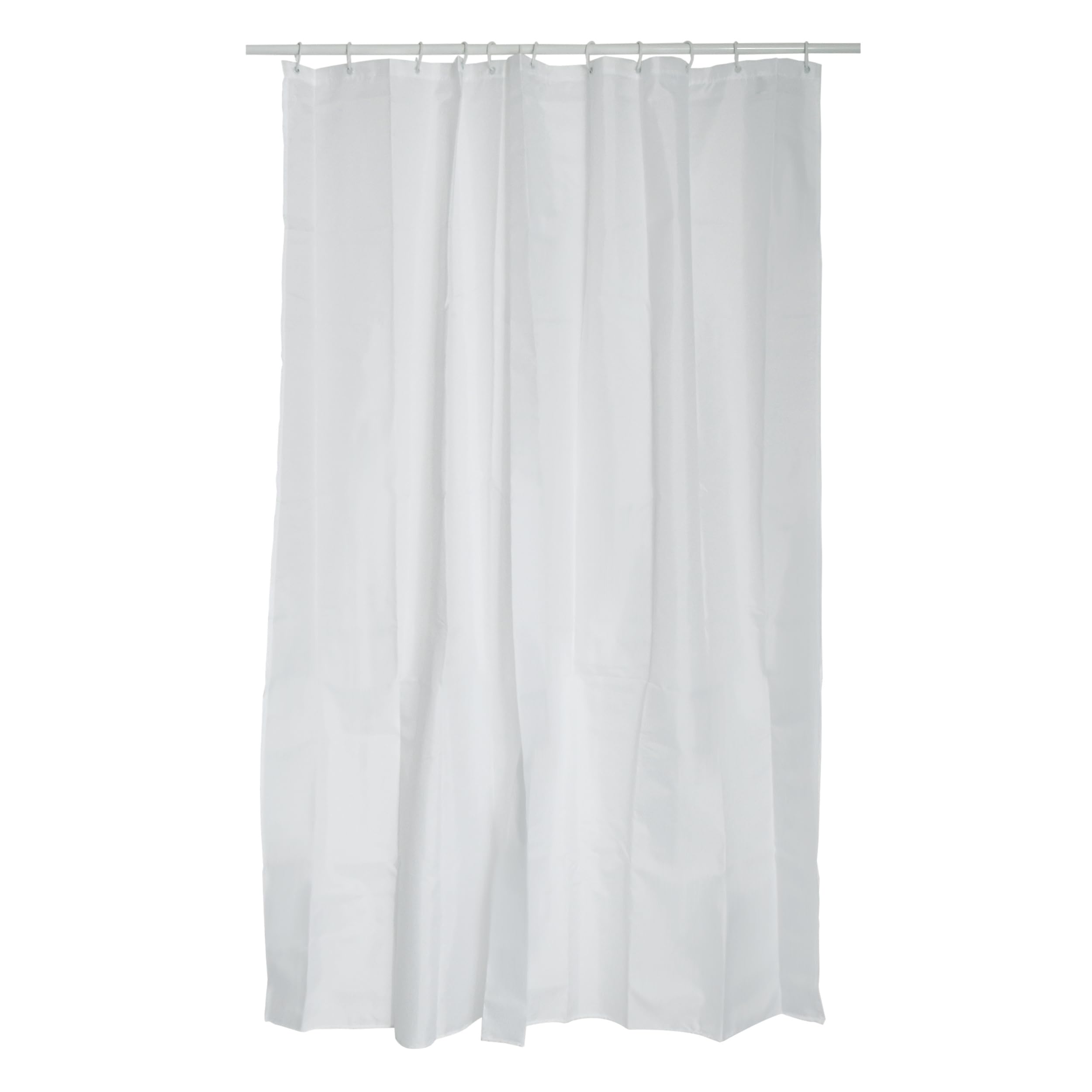 MSV Polyester Shower Curtain, White, 200 x 120 cm