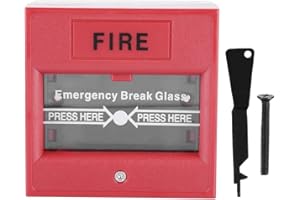 POMYA Red Sign Emergency Stop Switch,Emergency Exit Fire Alarm Button Release Security Glass Break Alarm Switch for Exit Doors Emergency Doors
