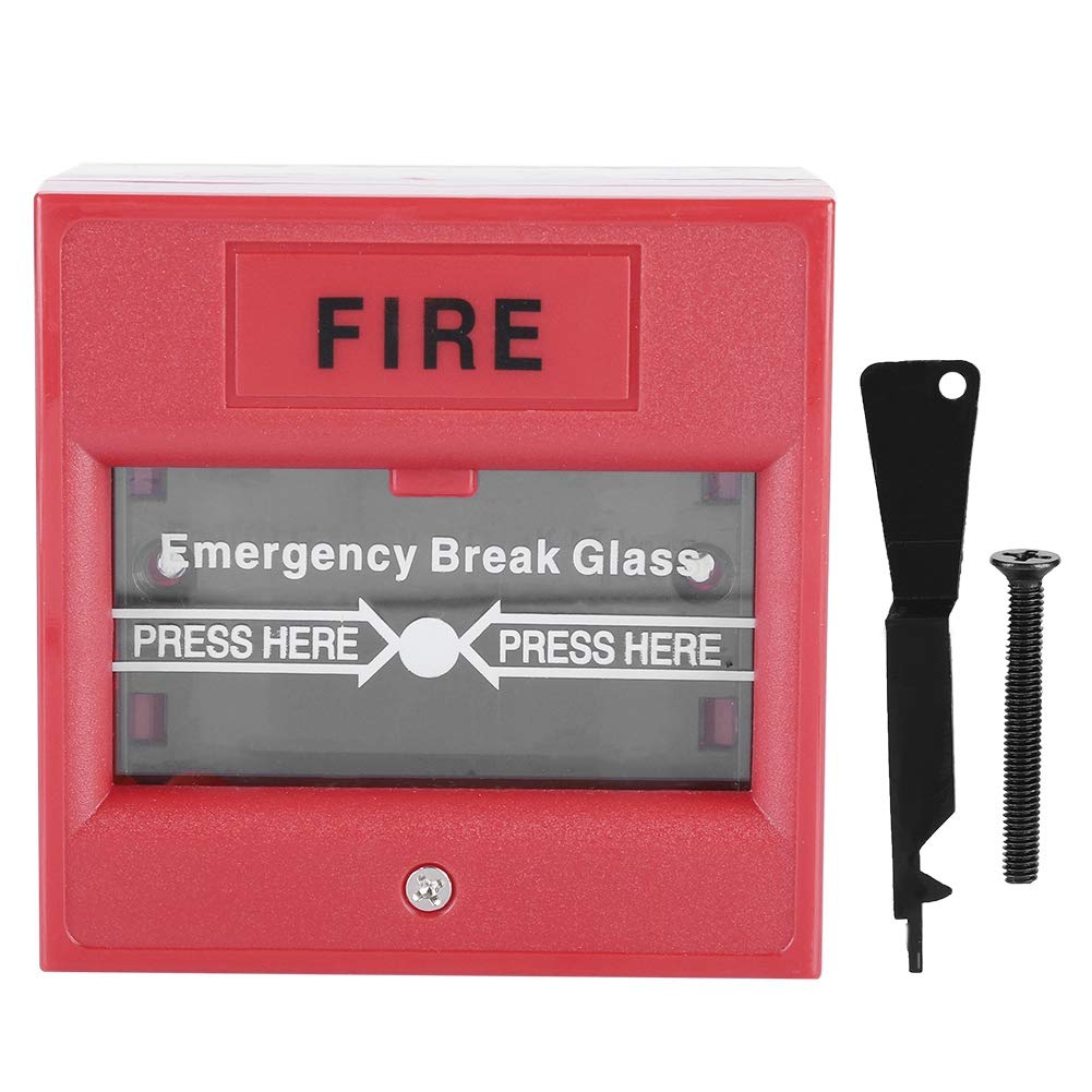 Pomya Red Sign Emergency Stop Switch,Emergency Exit Fire Alarm Button Release Security Glass Break Alarm Switch for Exit Doors Emergency Doors