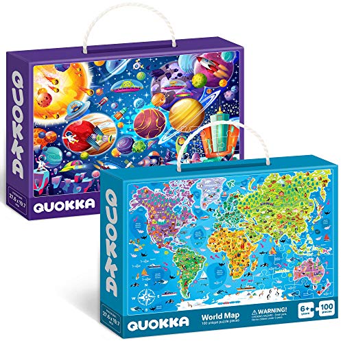 QUOKKA 100 Pieces Jigsaw Puzzles for Kids Ages 48 Big Floor Puzzles