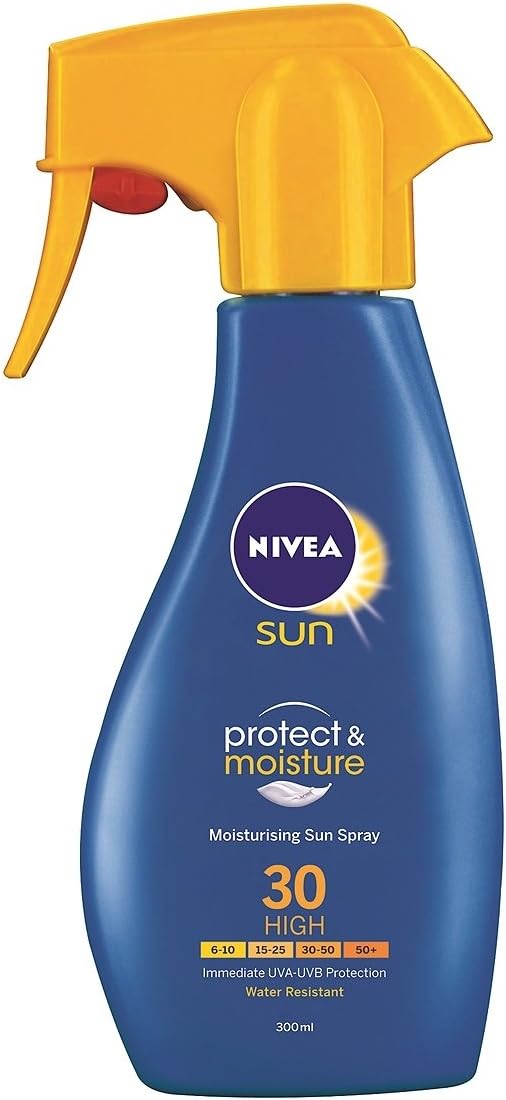 NIVEA SUN Protect Moisture Spray SPF30 200ml Suncream Moisturising Allergy Risk