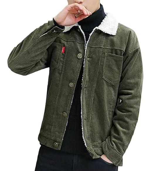 green corduroy trucker jacket