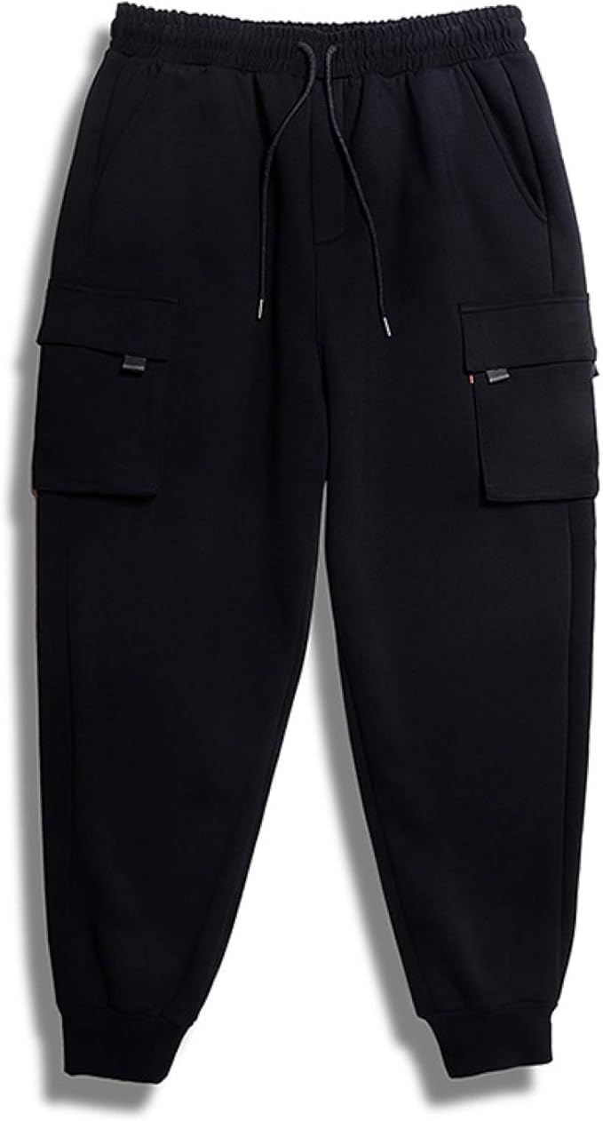 Men's High Waist Casual Jogger Pants Elastic Drawstring Joggers Slim